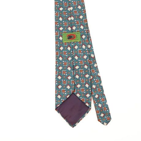 Back Back Detail of Vintage 1990's Boston Traders Geometric Patterned Tie
