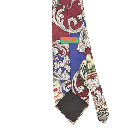 Back Detail of Vintage 1990's Tabasco Hot Sauce Cartoon Patterned Tie
