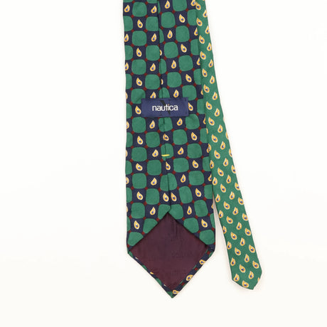 Back Detail of Vintage Nautica Geometric Patterned Tie