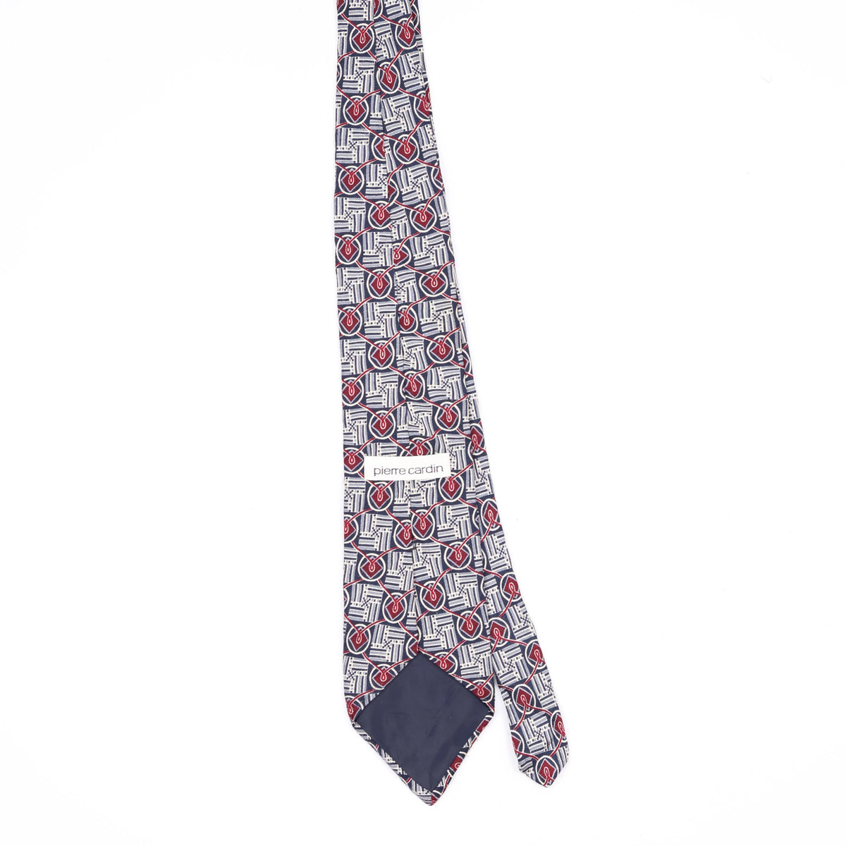 Back Back of Vintage 1990's Pierre Cardin Geometric Patterned Tie