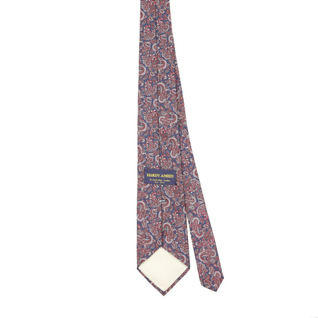 Back Back of Vintage 1990's Hardy Amies Paisley Patterned Tie