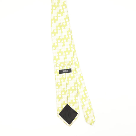 Back Back of Vintage 1990's Hugo Boss Polka Dot Patterned Tie