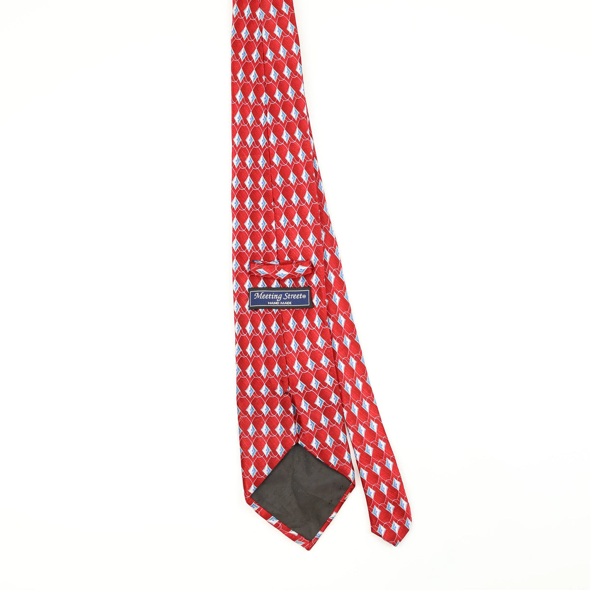 Back Back of Vintage Geometric Patterned Tie