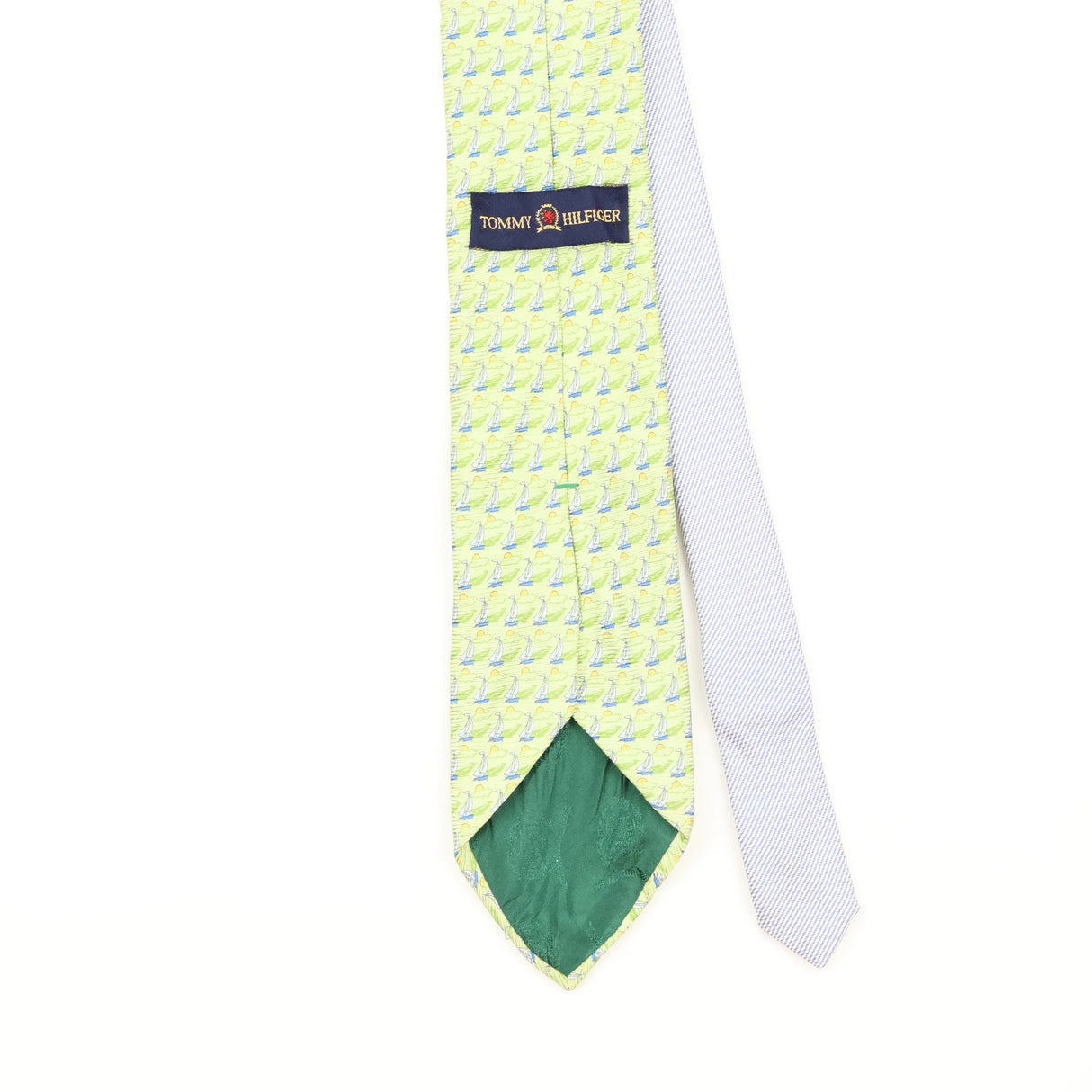 Back Detail of Vintage 1990's Tommy Hilfiger Boats Geometric Patterned Tie