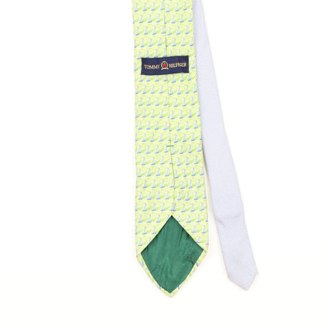 Back Detail of Vintage 1990's Tommy Hilfiger Boats Geometric Patterned Tie