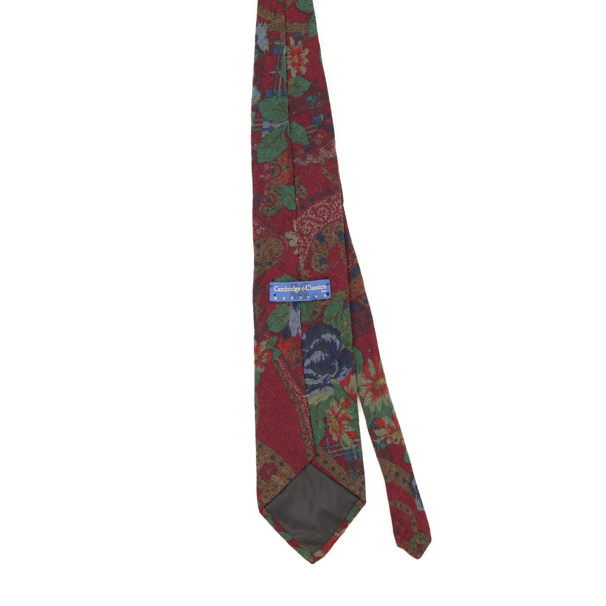 Back of Vintage 1990's Cambridge Classics Floral Patterned Tie