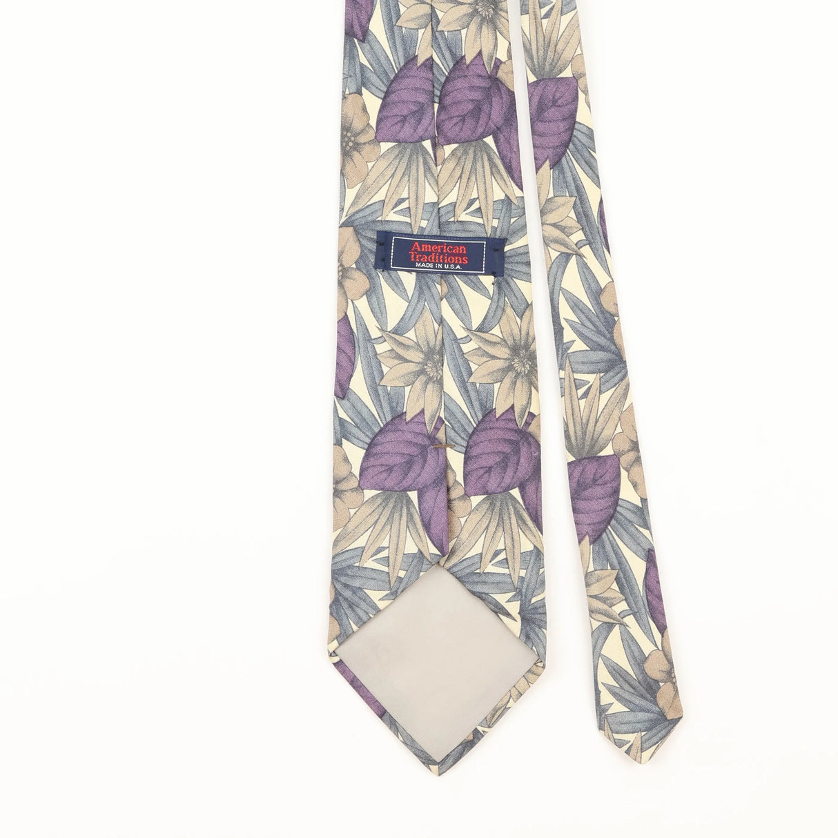 Back Detail of Vintage 1990's Floral Patterned Tie