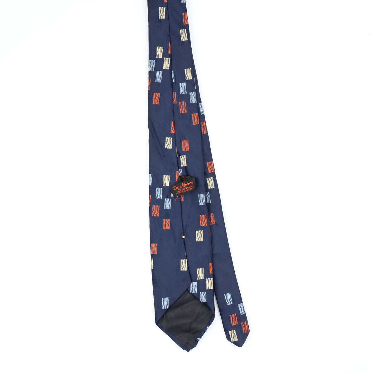 Back Back of Vintage 1980's Squares Geometric Patterned Tie
