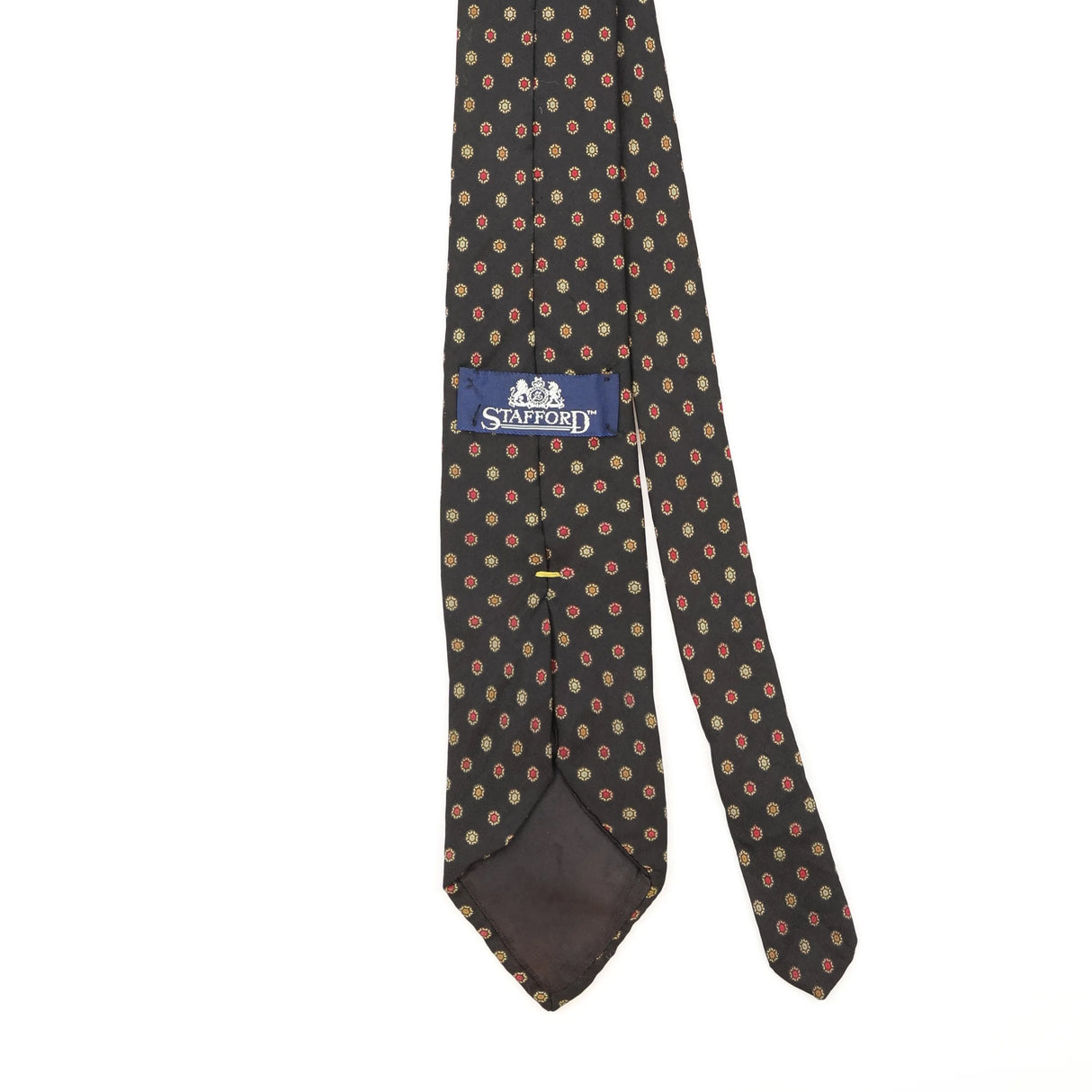 Back Detail of Vintage 1990's Stafford Geometric Patterned Tie