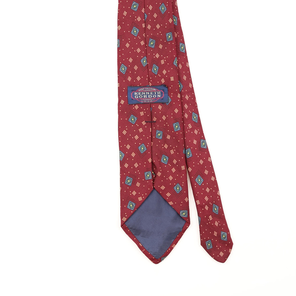 Back Detail of Vintage 1990's Geometric Patterned Tie