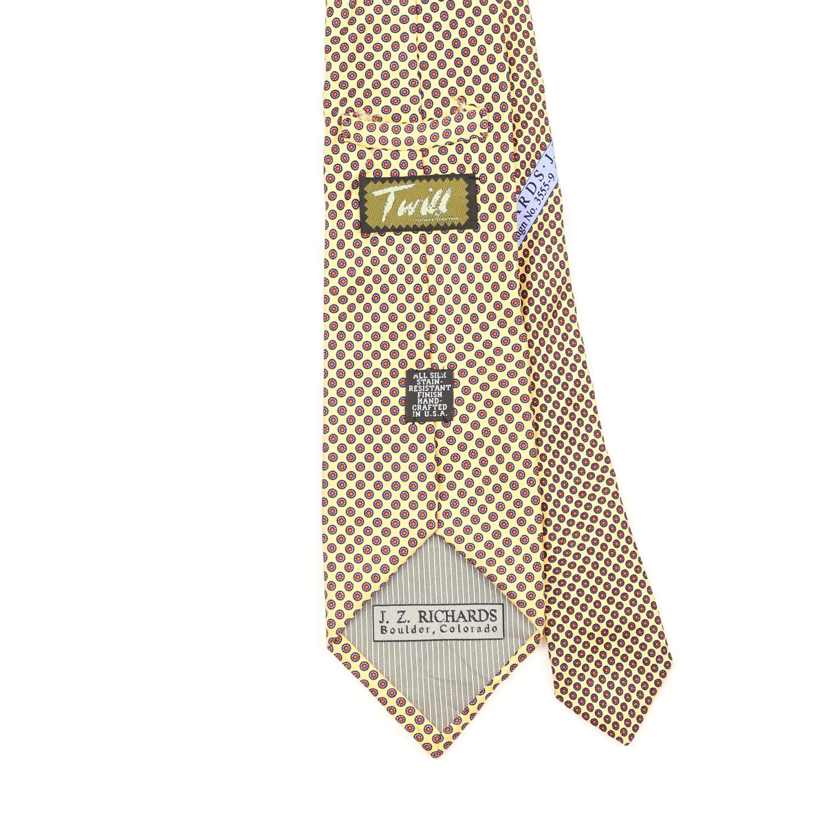 Back Detail of Vintage 1990's Jz Richards Geometric Patterned Tie