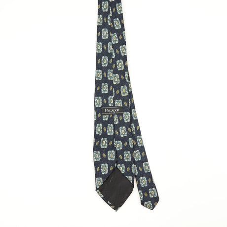 Back Back of Vintage 1990's Jose Piscador Flower Geometric Patterned Tie