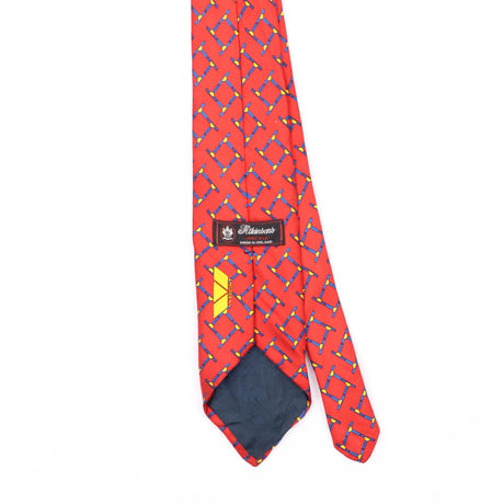 Back Back Detail of Vintage 1990's Geometric Patterned Tie