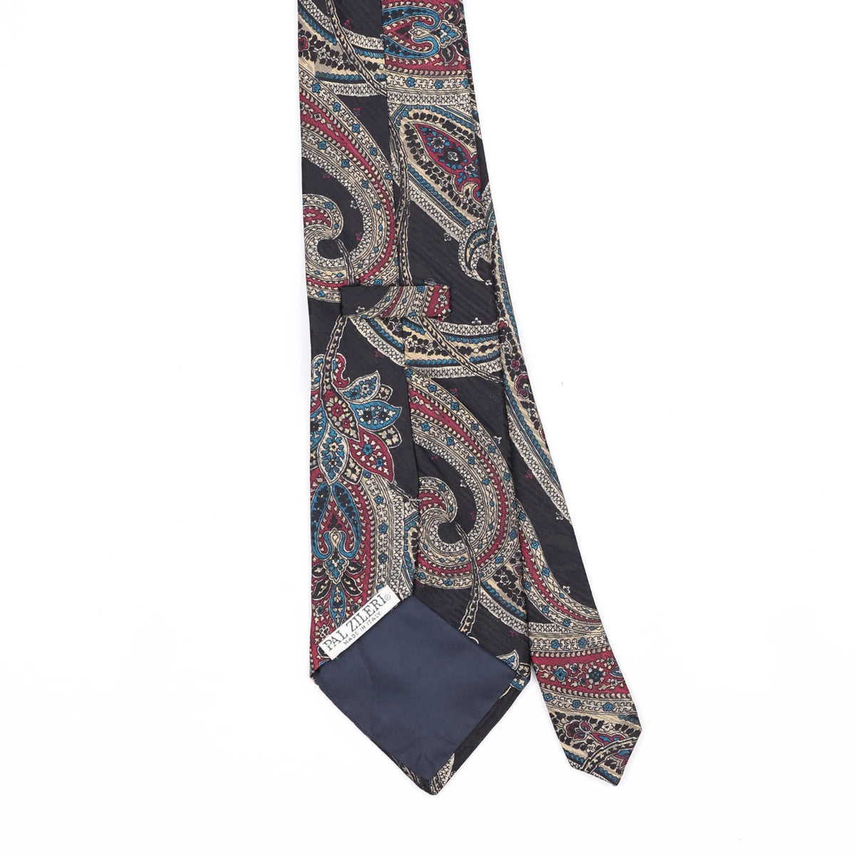 Back Back Detail of Vintage 1990's Pal Zileri Paisley Patterned Tie