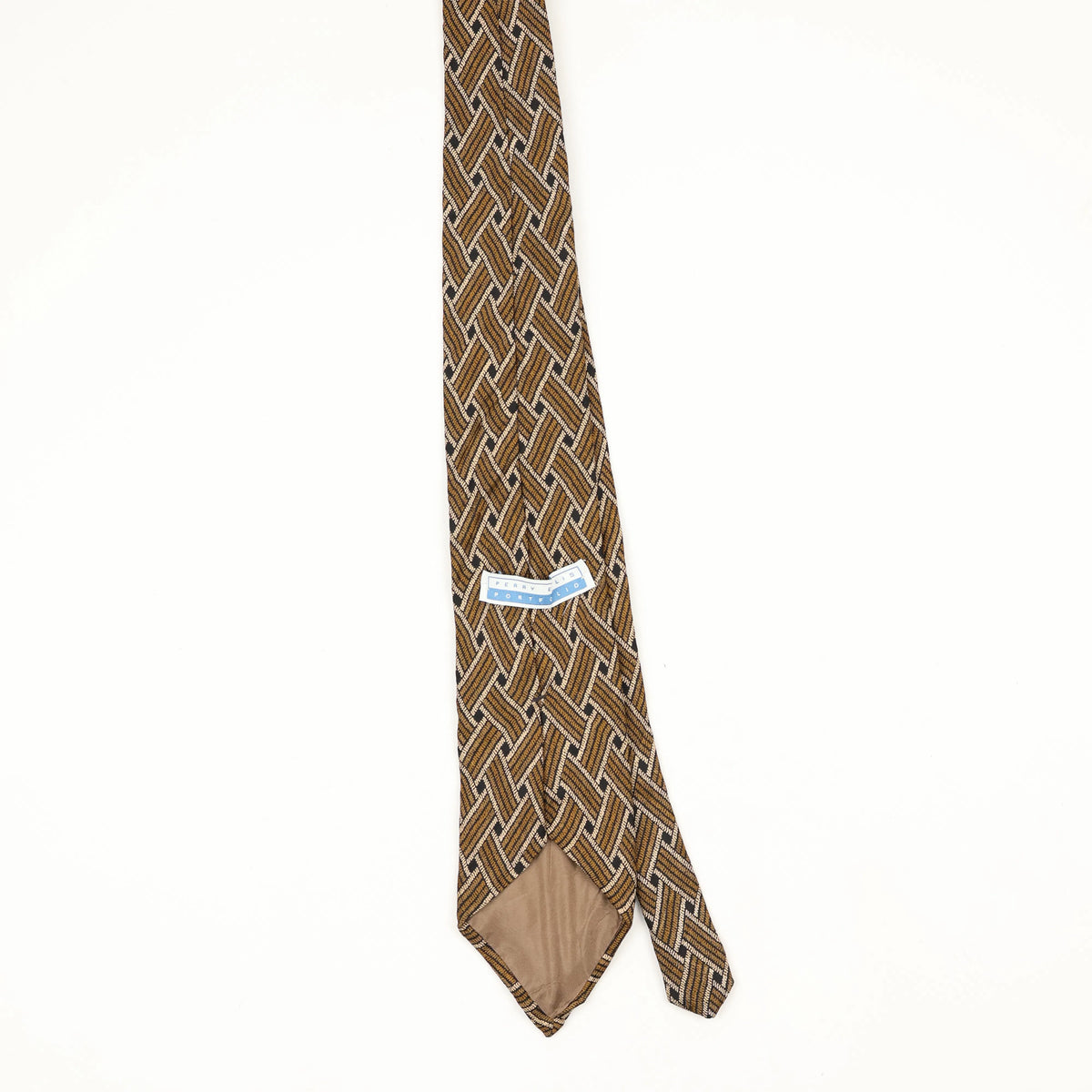 Back Back of Vintage 1990's Perry Ellis Geometric Patterned Tie
