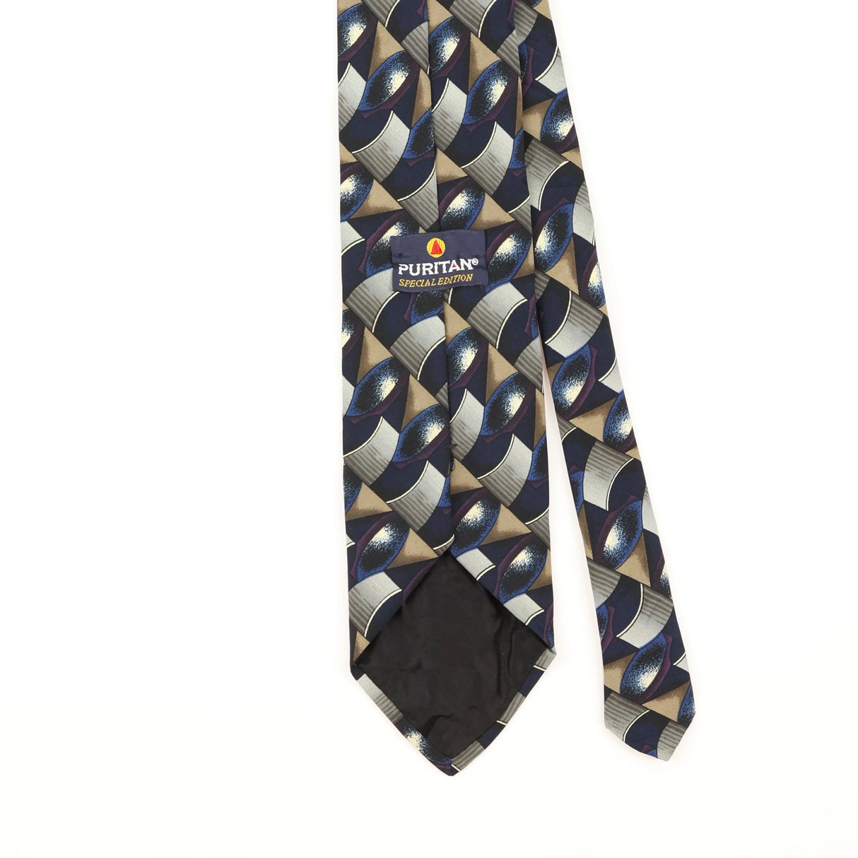 Back Detail of Vintage 1990's Puritan Geometric Patterned Tie