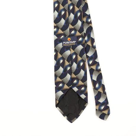 Back Detail of Vintage 1990's Puritan Geometric Patterned Tie