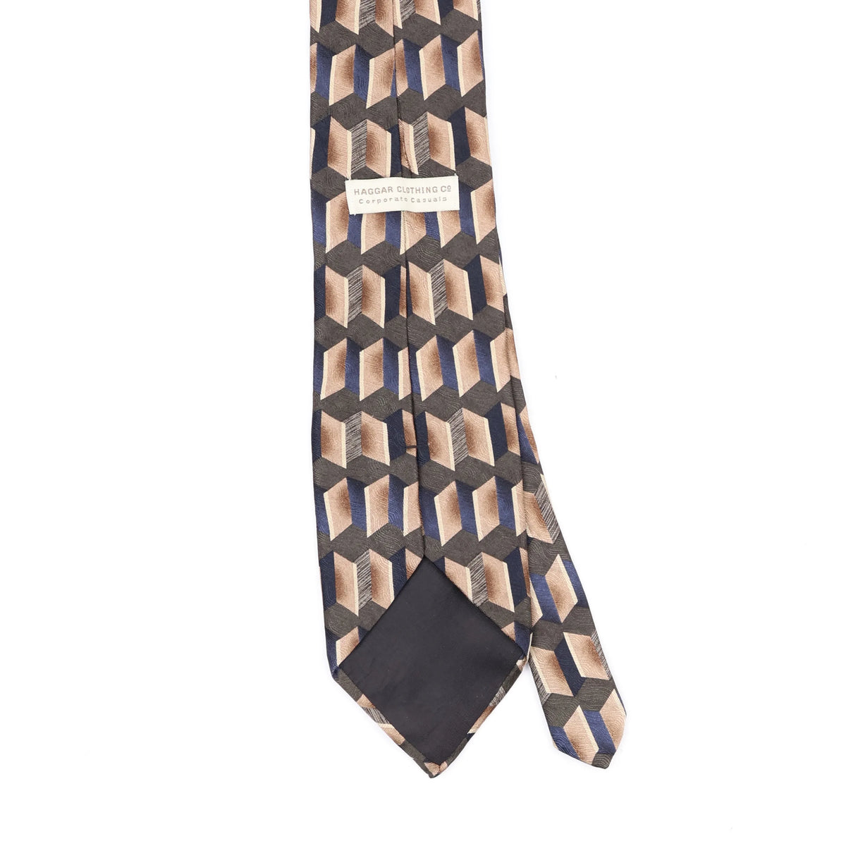 Back Back Detail of Vintage 1990's Haggar Geometric Patterned Tie
