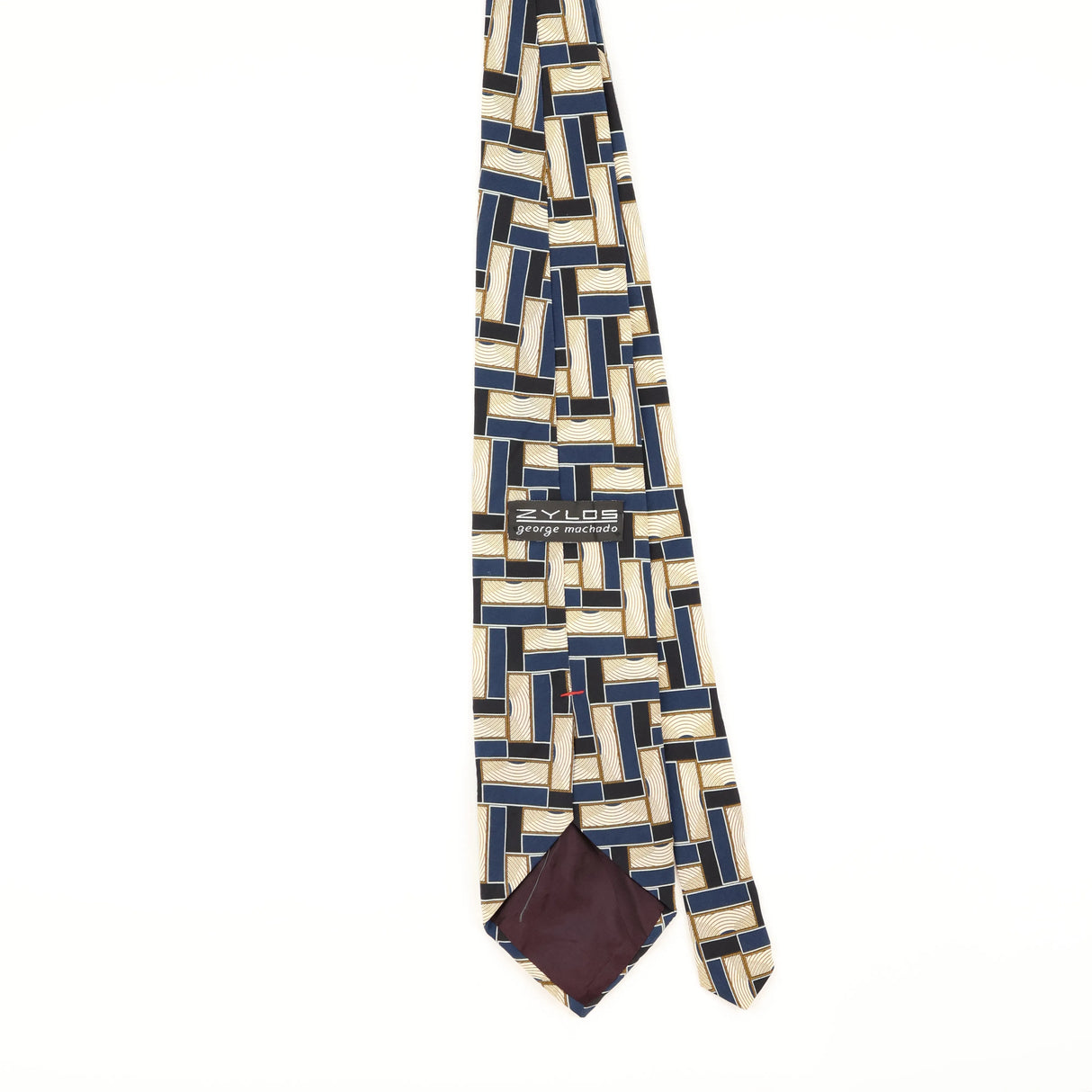 Back of Vintage 1990's Zylos Geometric Patterned Tie