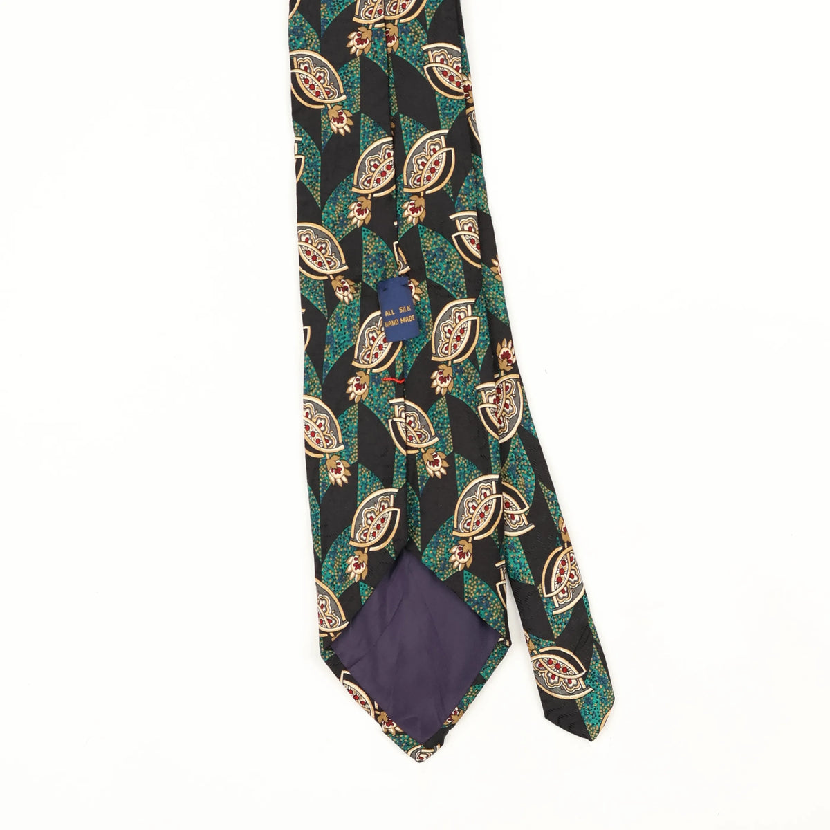 Back Back Detail of Vintage 1990's Geometric Patterned Tie