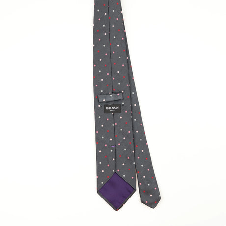 Back Back of Vintage 1990's Pierre Balmain Polka Dot Patterned Tie