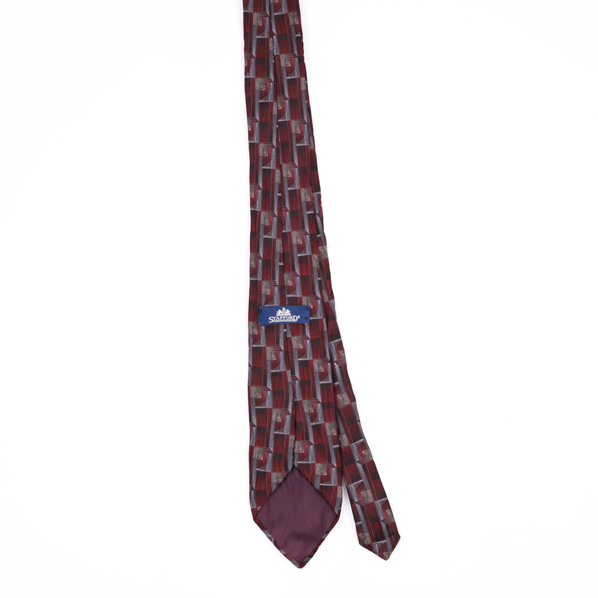 Back Back of Vintage 1990's St. Michael Geometric Patterned Tie