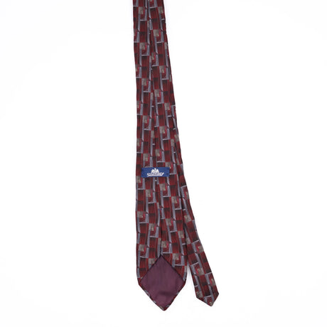 Back Back of Vintage 1990's St. Michael Geometric Patterned Tie