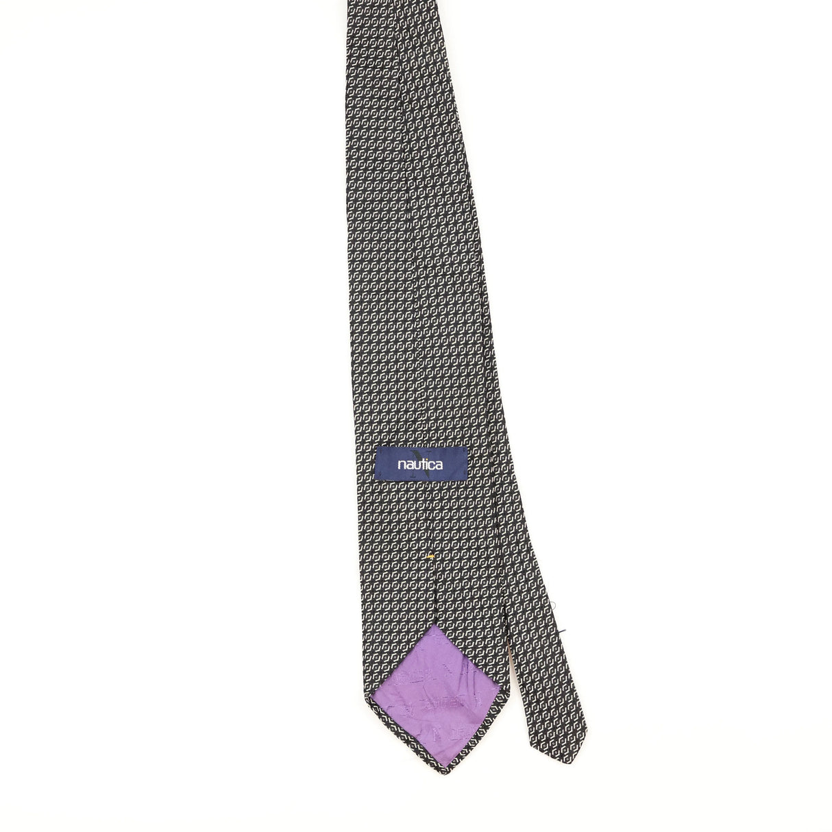 Back of Vintage Nautica Geometric Patterned Tie