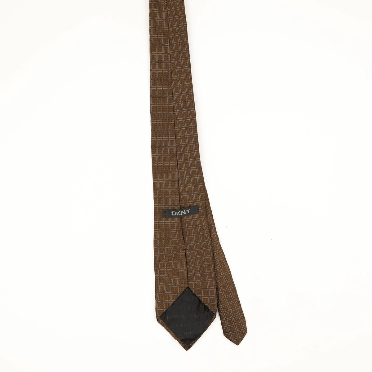 Back Back of Vintage 1990's Dkny Squares Geometric Patterned Tie