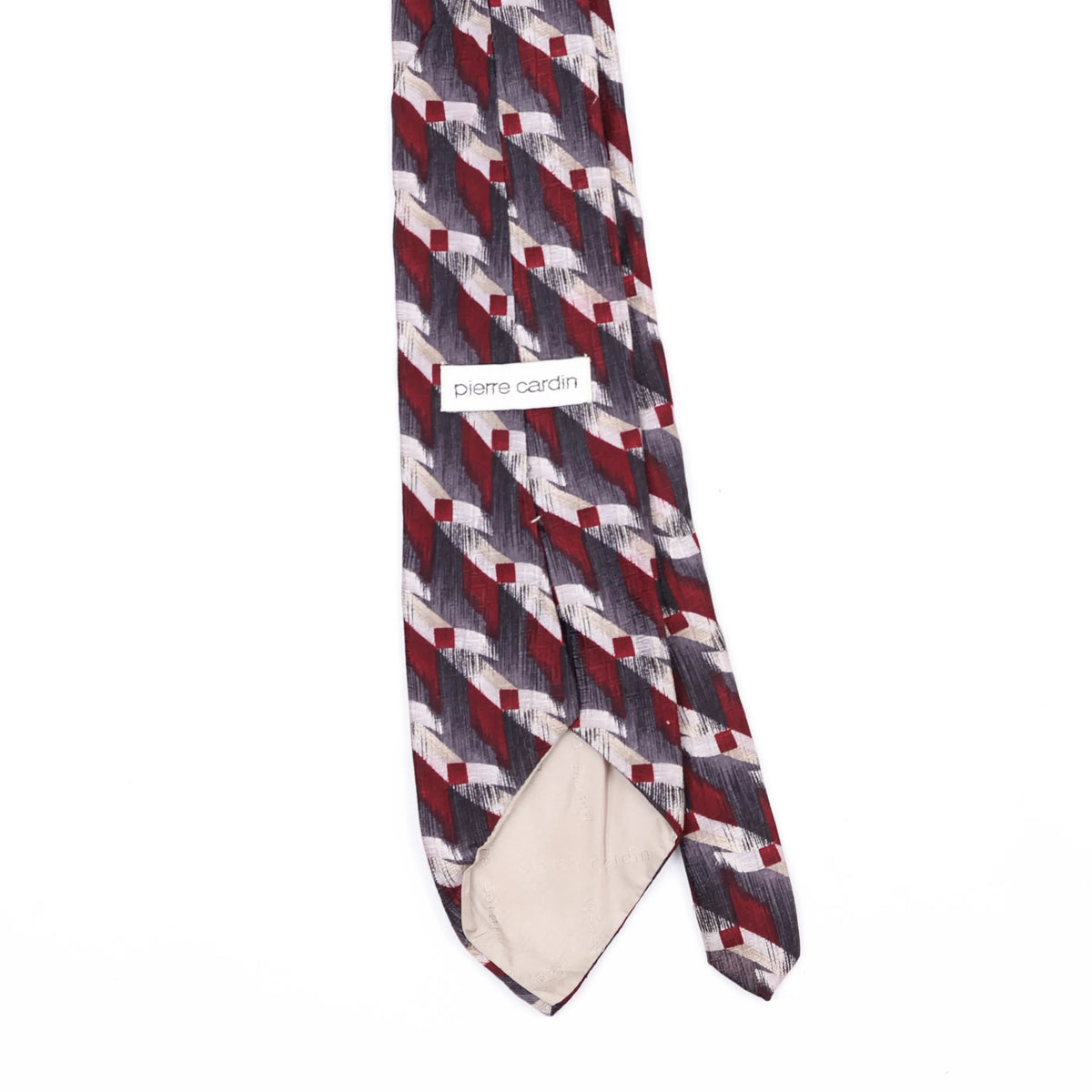 Back Back Detail of Vintage 1990's Pierre Cardin Geometric Patterned Tie