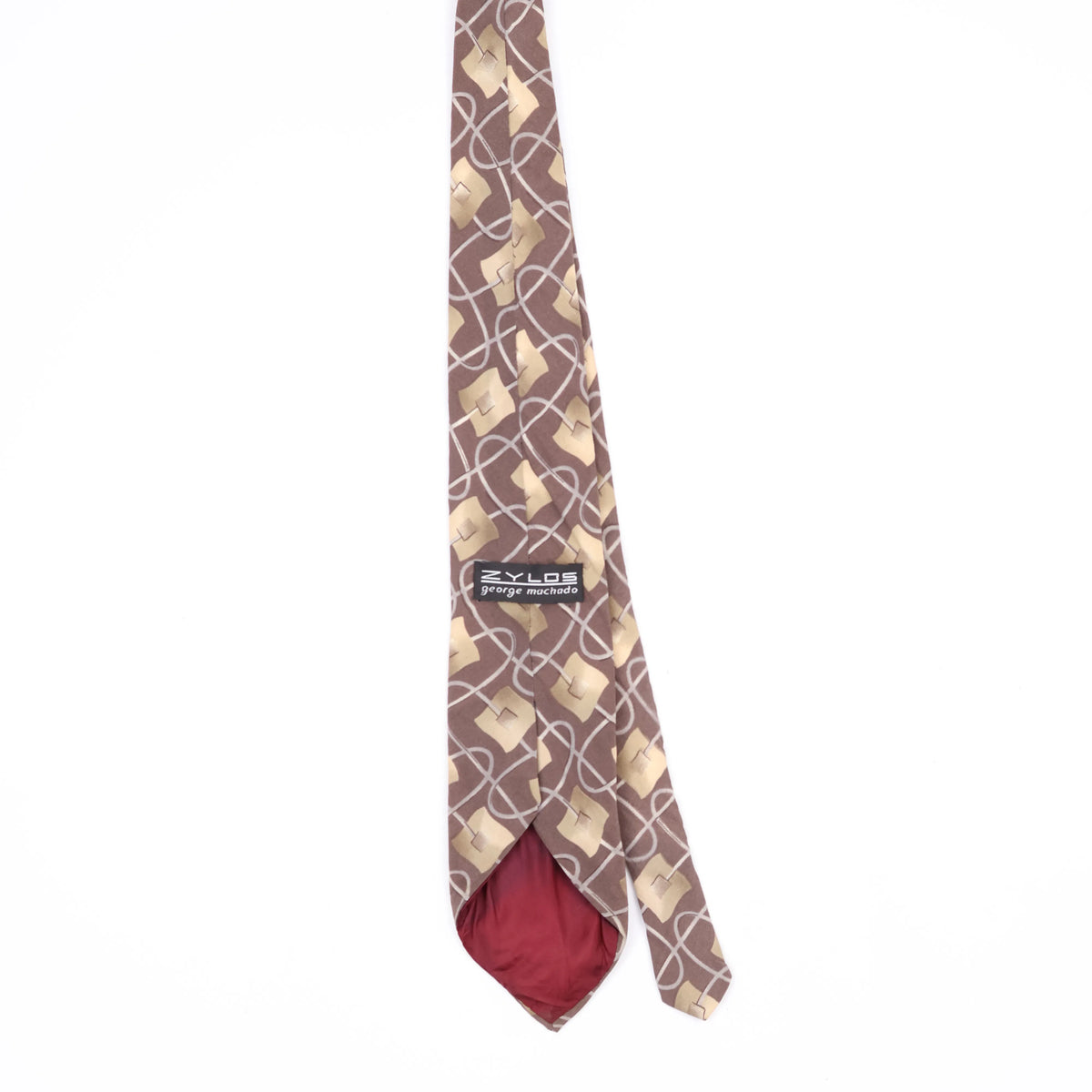 Back Back of Vintage 1990's Zylos Geometric Patterned Tie
