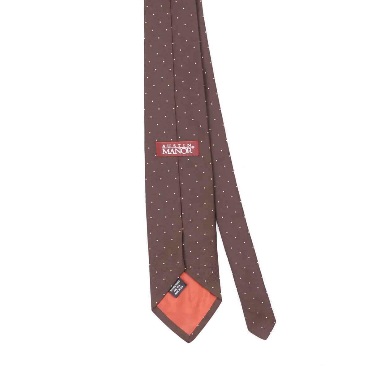 Back Back Detail of Vintage 1990's Austin Reed Polka Dot Patterned Tie