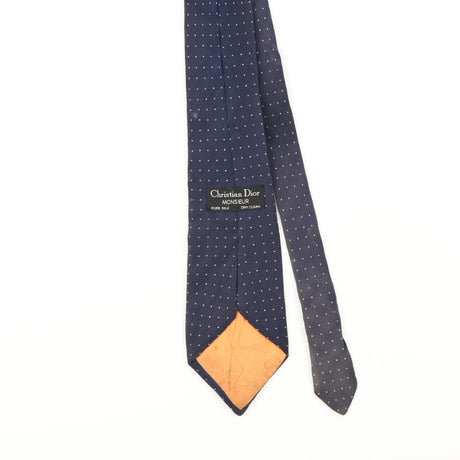 Back Detail of Vintage 1990's Christian Dior Polka Dot Patterned Tie