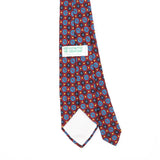 Back Back Detail of Vintage 1980's Foulard Geometric Patterned Tie
