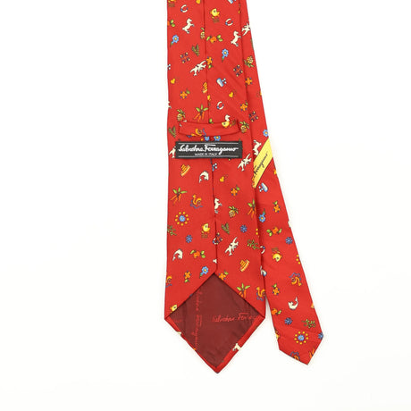 Back Back Detail of Vintage 1990's Salvatore Ferragamo Geometric Patterned Tie