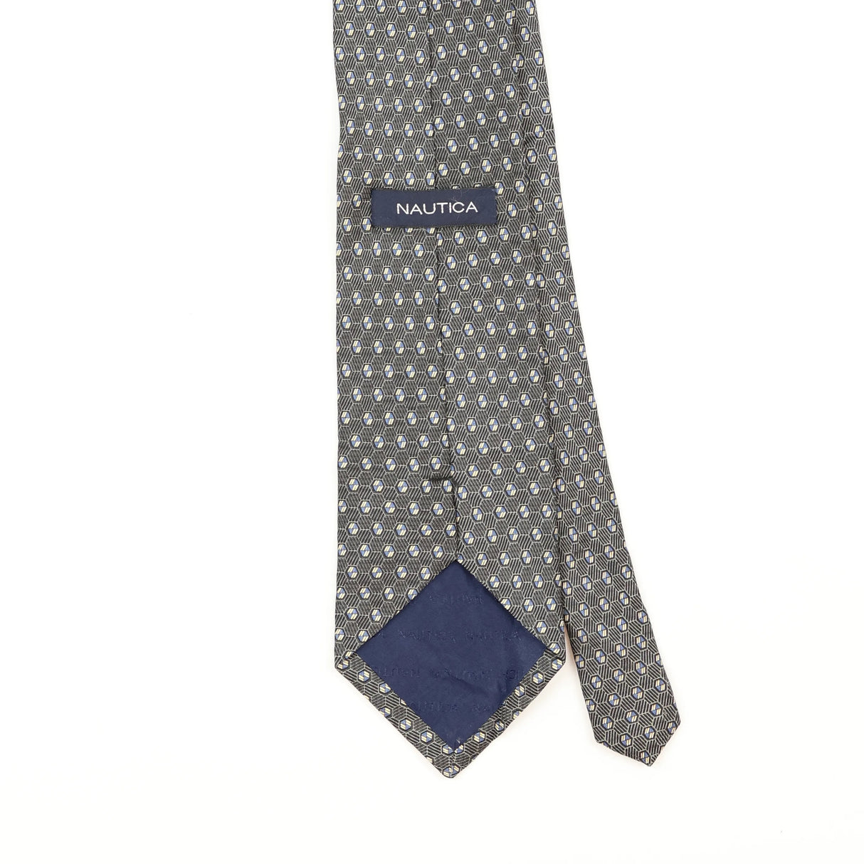 Back Back Detail of Vintage Nautica Geometric Patterned Tie