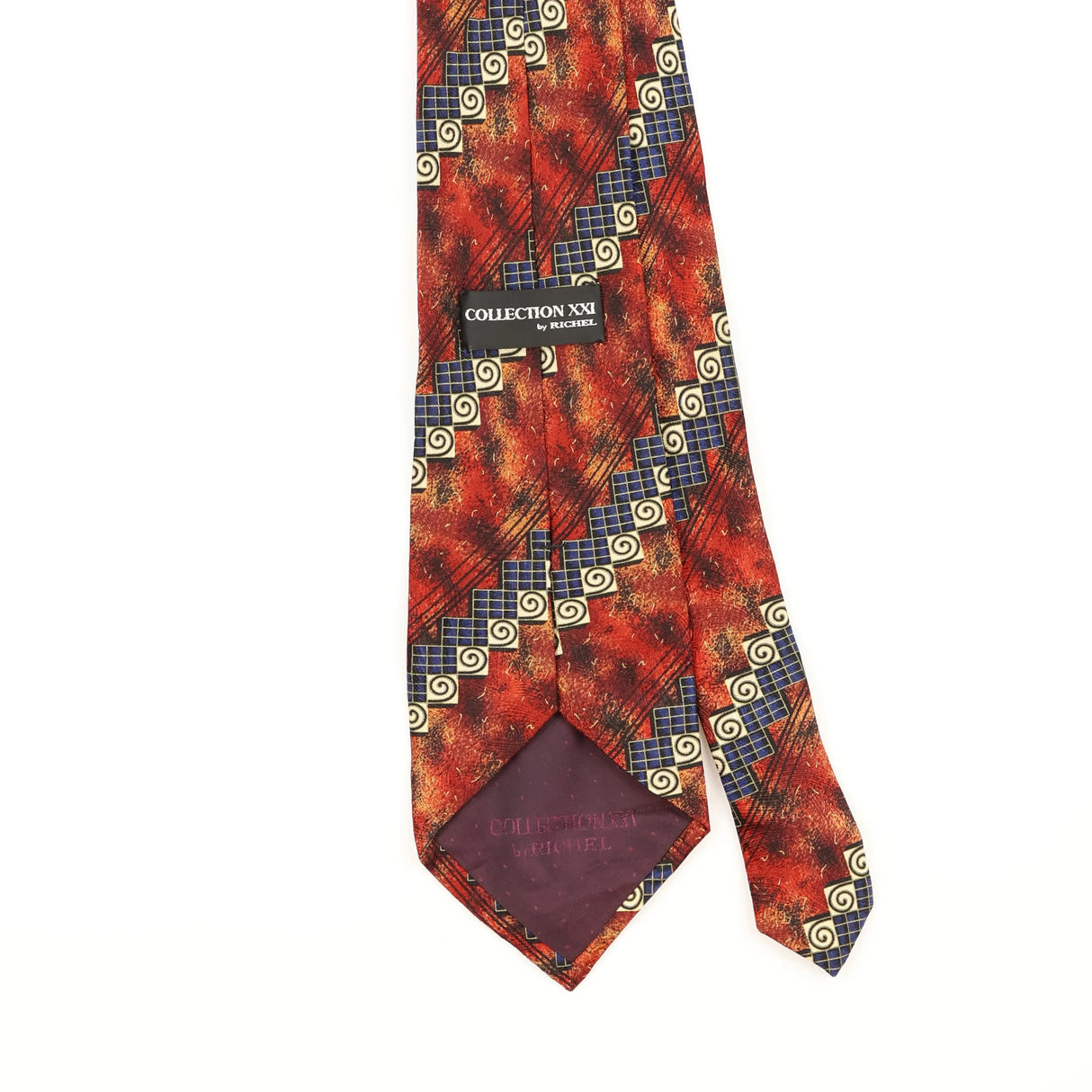 Back Detail of Vintage 1990's Geometric Patterned Tie