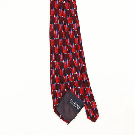 Back Back Detail of Vintage 1990's Jerry Garcia Fine Etching Geometric Patterned Tie