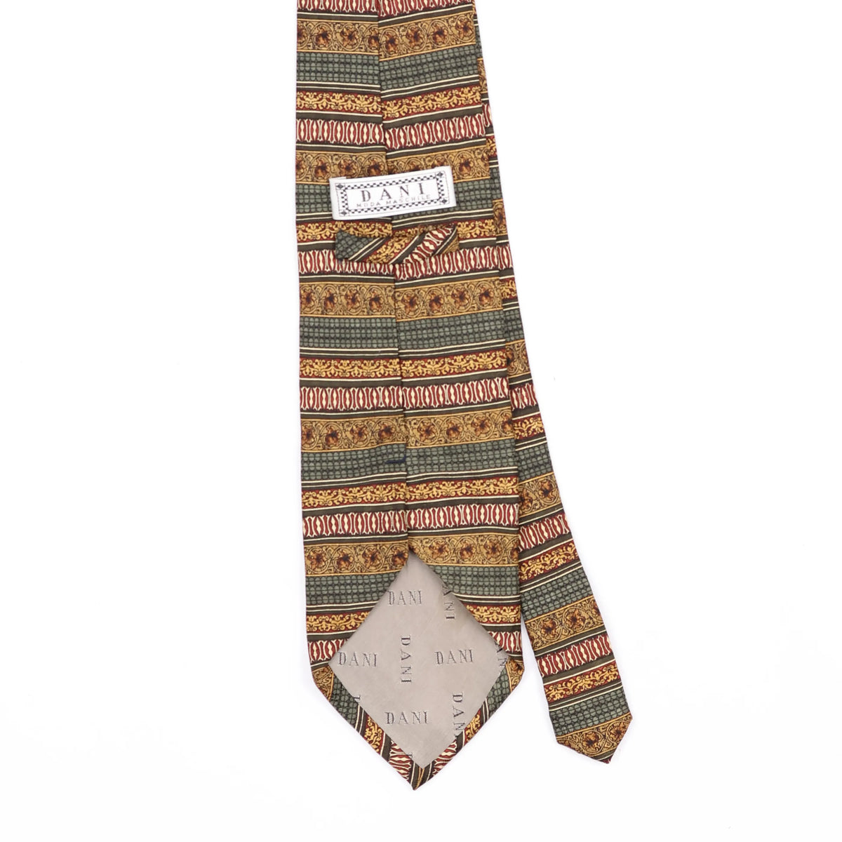 Back Back Detail of Vintage 1990's Striped Patterned Tie