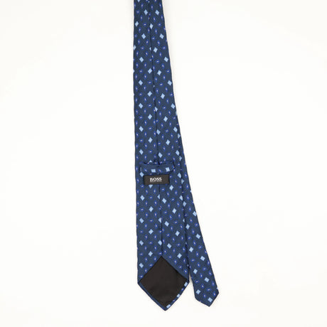Back Back of Vintage 1990's Hugo Boss Geometric Patterned Tie