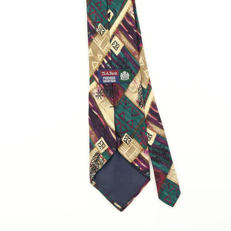 Back Detail of Vintage 1990's Jos. A. Bank Abstract Patterned Tie