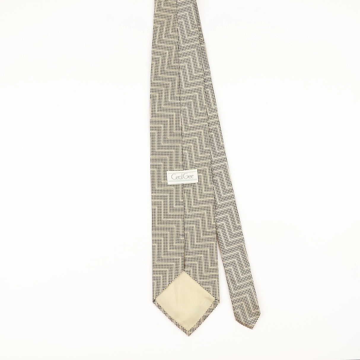 Back of Vintage 1990's Geometric Patterned Tie
