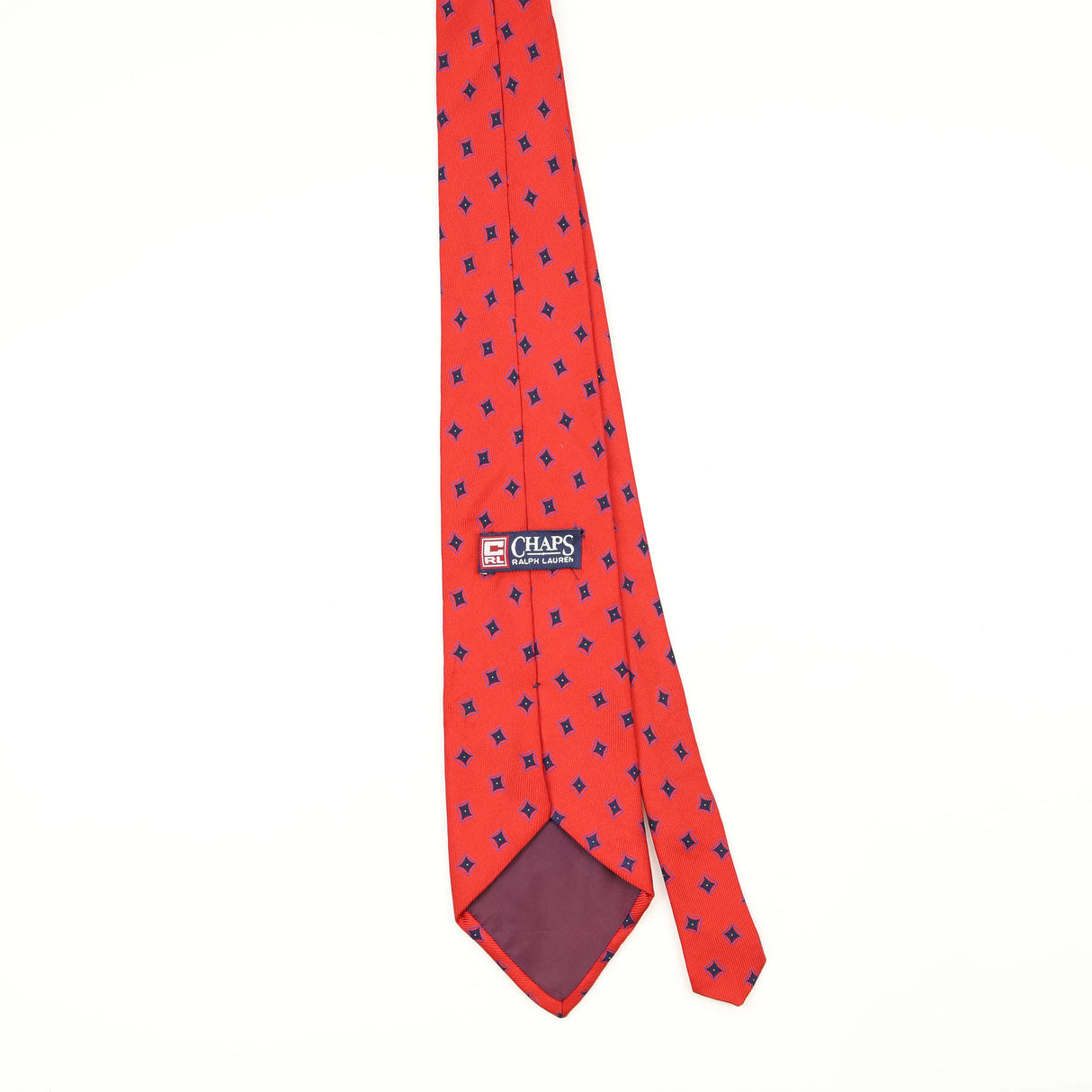 Back Back of Vintage 1990's Chaps by Ralph Lauren Diamond Geometric Patterned Tie
