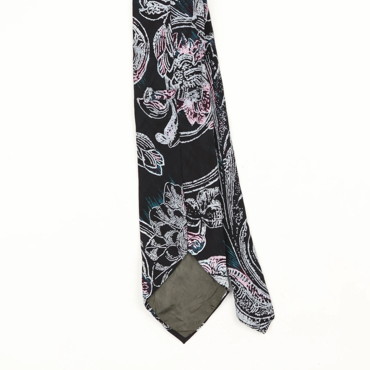 Back Back Detail of Vintage 1990's Floral Patterned Tie