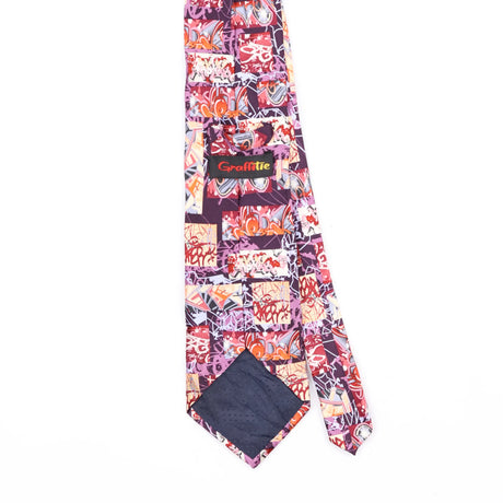 Back Back Detail of Vintage Grafitti Abstract Patterned Tie