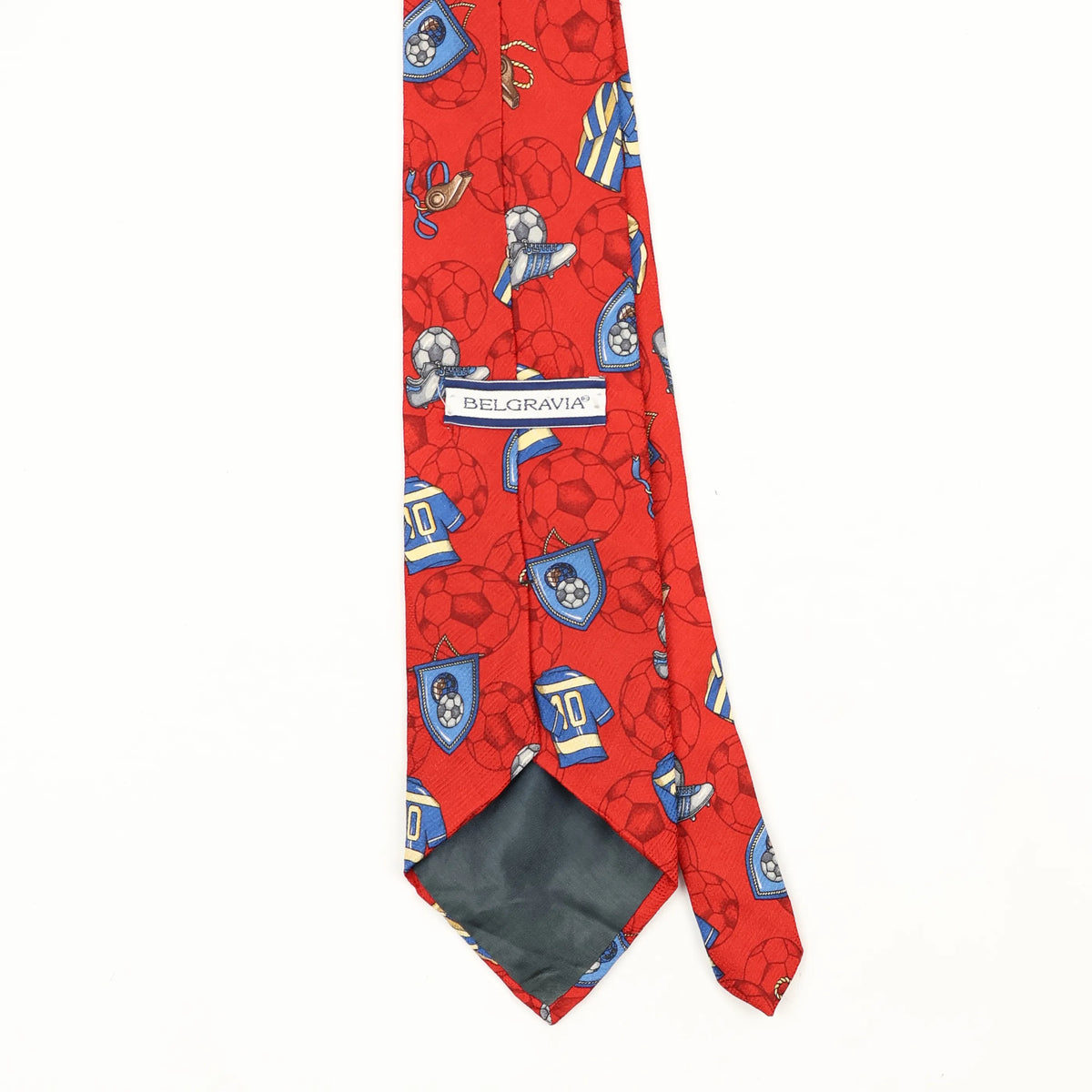 Back Back Detail of Vintage 1990's Football Cartoon Patterned Tie