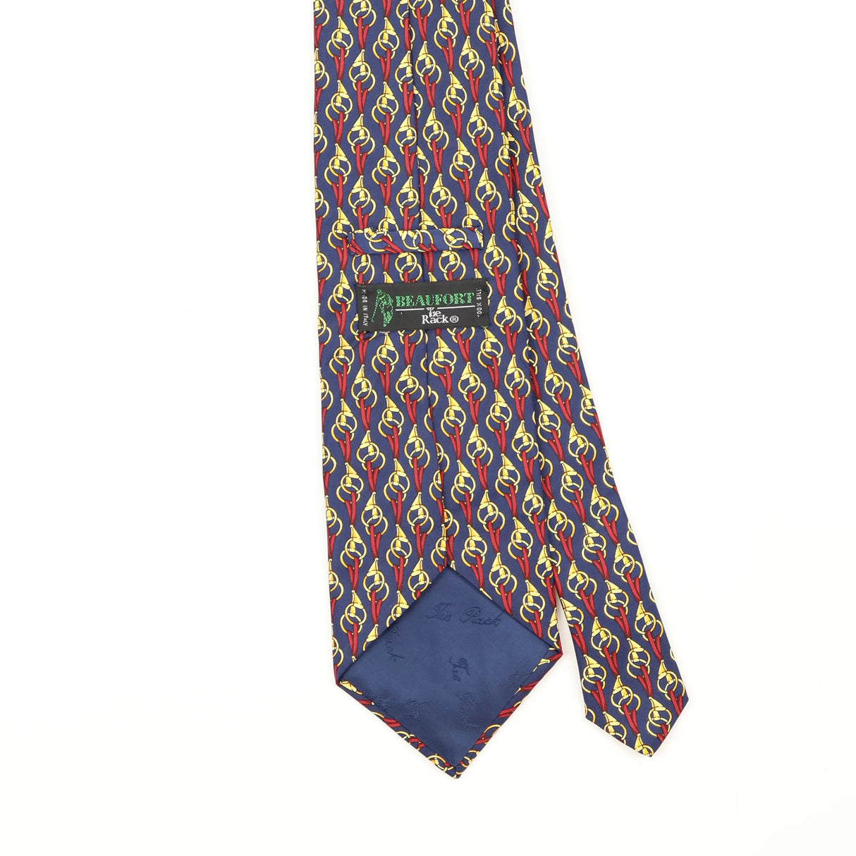 Back Back Detail of Vintage 1990's Tie Rack Chains Geometric Patterned Tie
