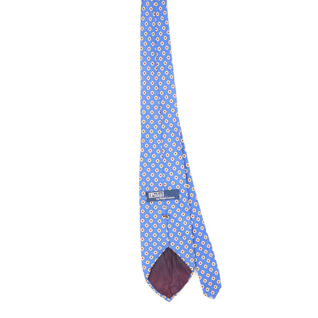 Back Back of Vintage 1990's Ralph Lauren Flower Polka Dot Patterned Tie