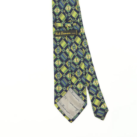 Back Back Detail of Vintage 1990's Geometric Patterned Tie