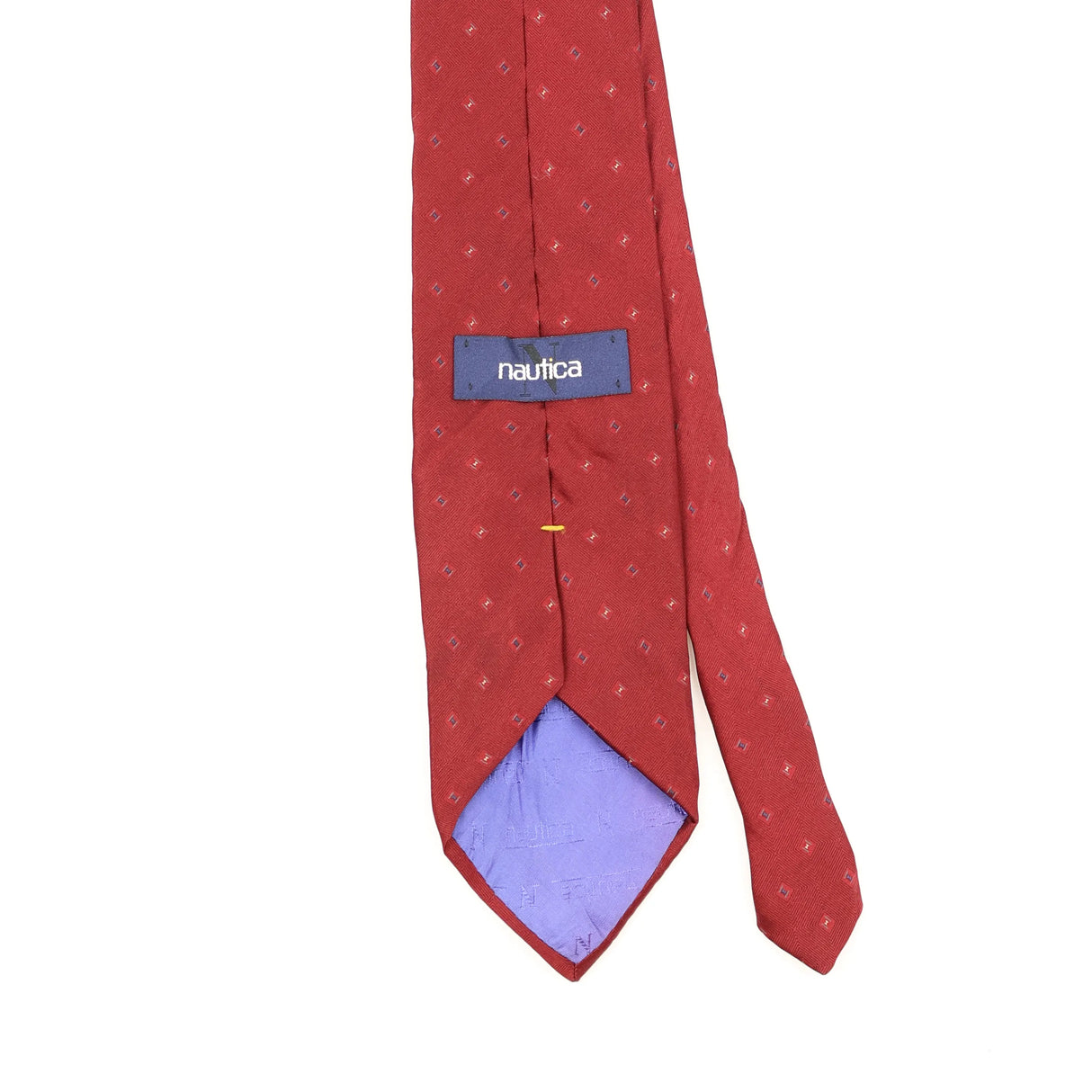 Back Back Detail of Vintage Nautica Geometric Patterned Tie